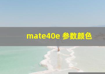 mate40e 参数颜色